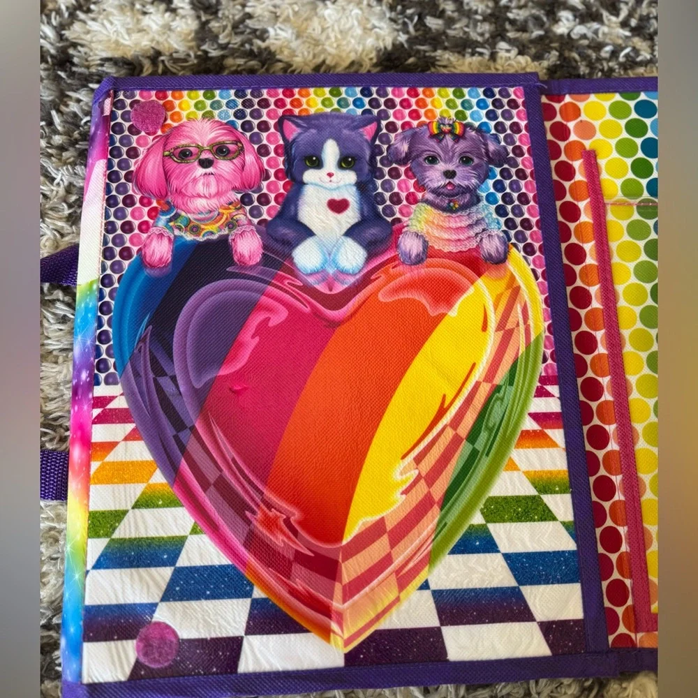 Lisa Frank Tri Fold Keeper Folder Art Stickers Puzzle Unicorn Tikkani Retro Case